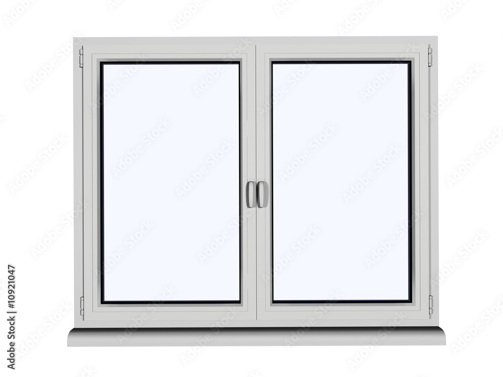two layers and two frame closed plastic window isolated onwhite two layers and two frame closed plastic window isolated onwhite