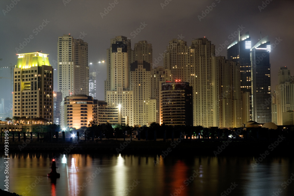 Dubai Coastline at Night