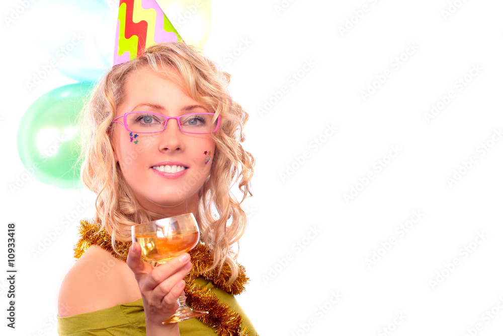Fototapeta premium Beautiful blonde the girl during the carnival