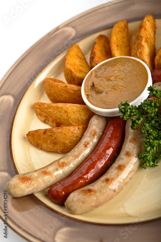 Sausages with a garnish.
