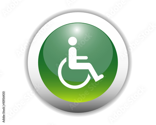 Handicapped Sign Icon Web Button