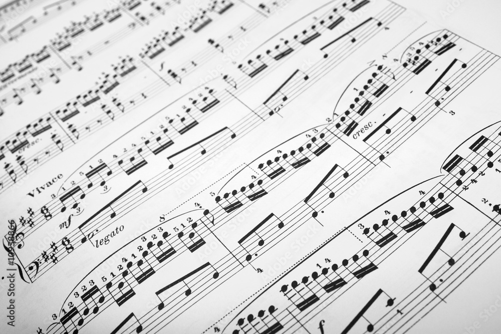 Naklejka premium Note Notenblatt Musik