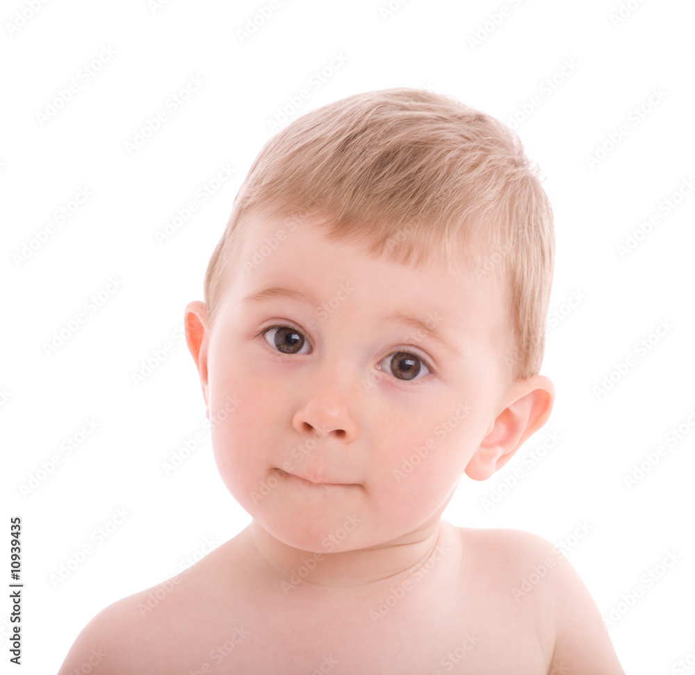 Portrait of little boy isolated on white Portrait of little boy isolated on white