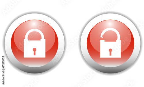 Lock & Unlock Icon Web Buttons