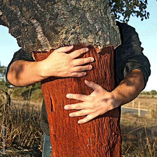 holding a cork tree photo