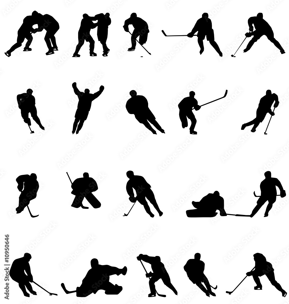 Obraz premium hockey silhouettes collection