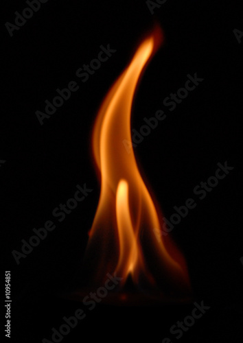 flame on the black background