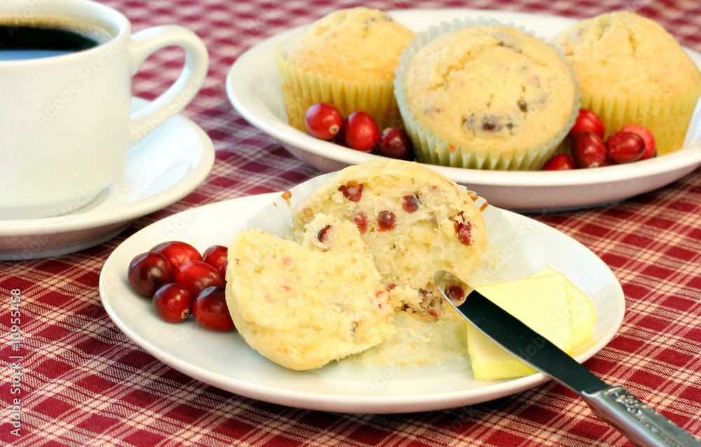 Cranberry Muffins and Coffee