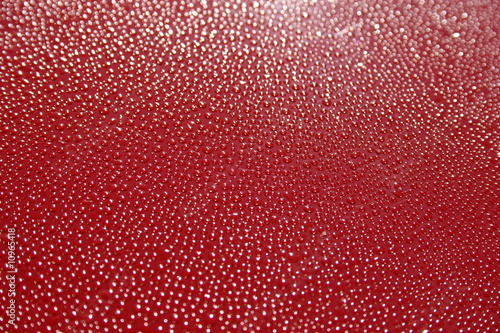 Water Drops on Red Surface