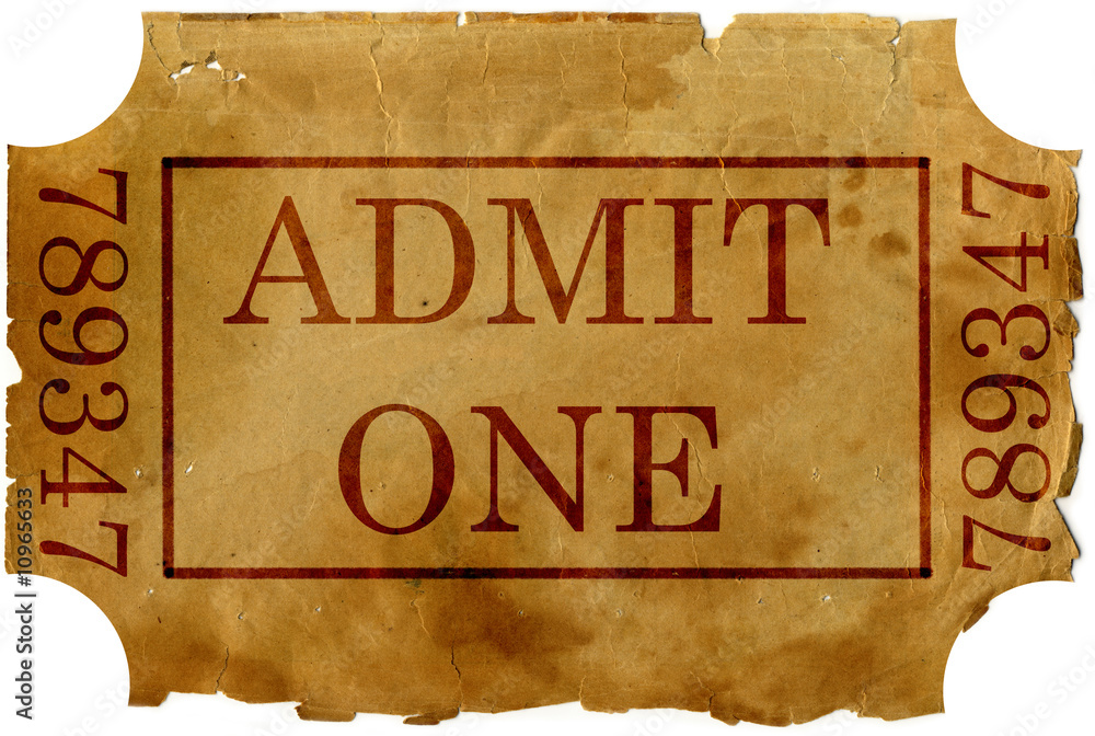 Naklejka premium ticket admit one