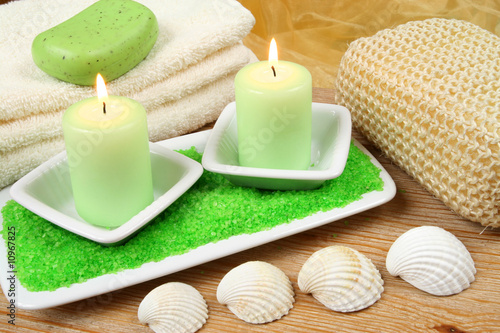 Candles in spa resort