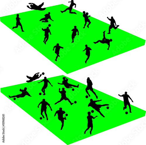 football team stadium vector silhouettes
