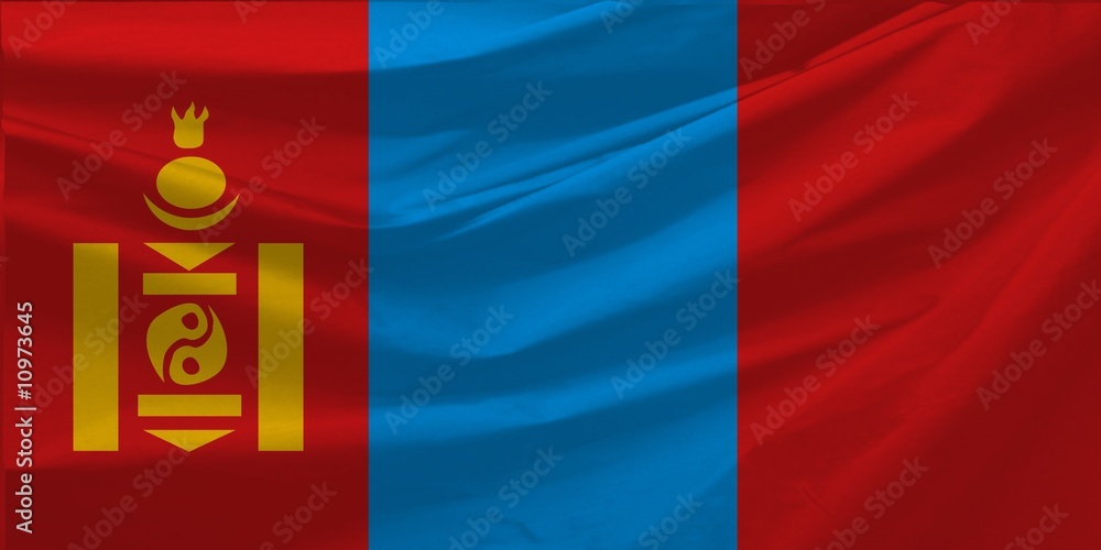 Naklejka premium Wavy Flag Illustration of mongolia