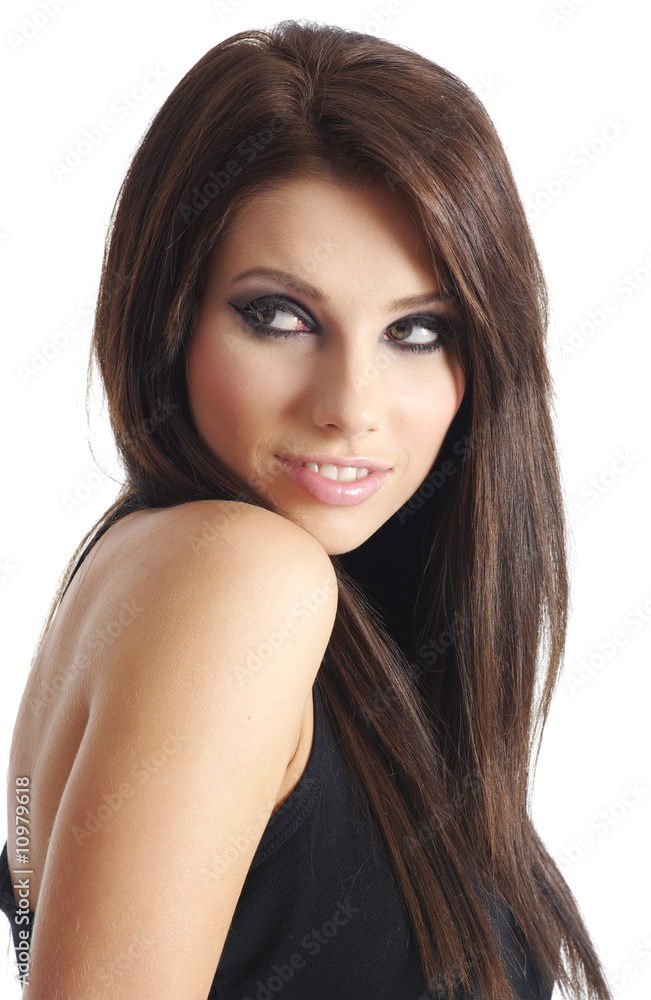 Portrait of woman with creativity hairstyle and makeup Portrait of woman with creativity hairstyle and makeup
