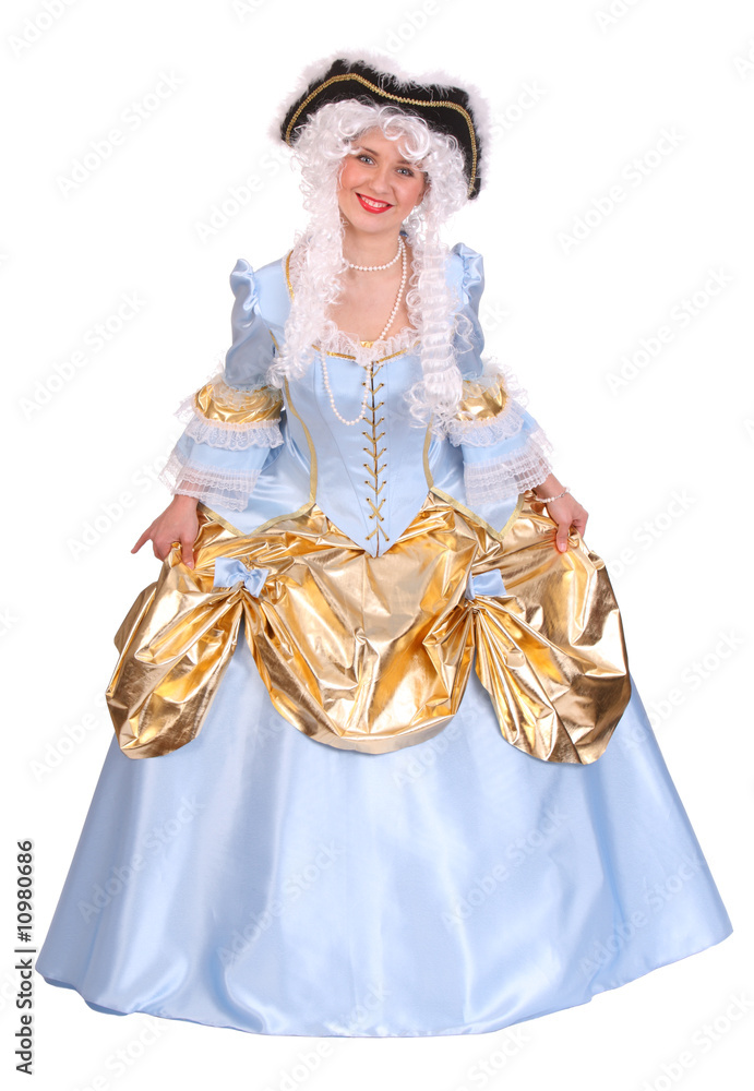 Woman in ancient dress of marquise. Woman in ancient dress of marquise.