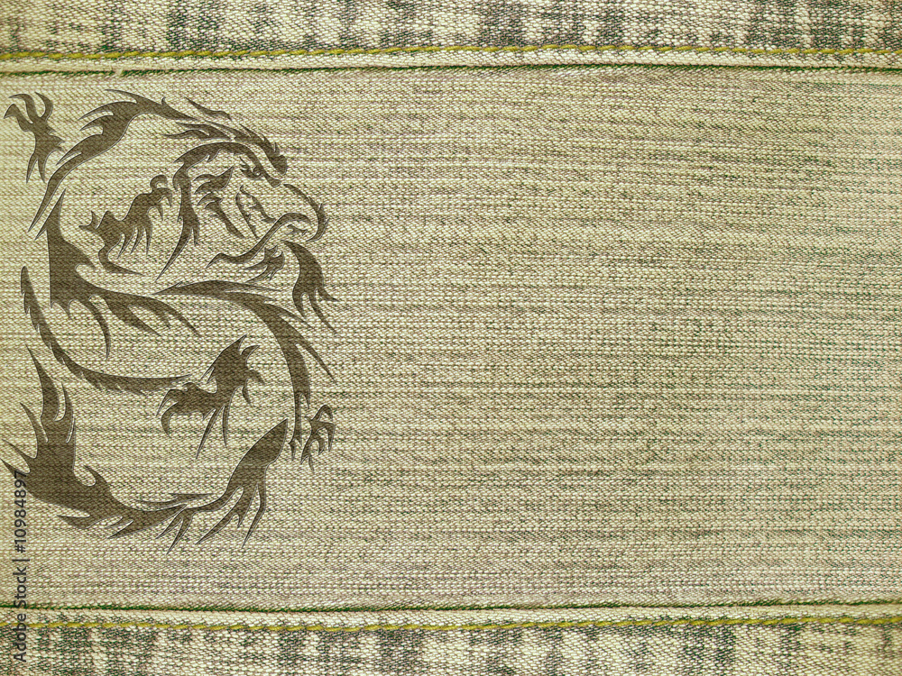 Obraz premium Jeans background with dragon