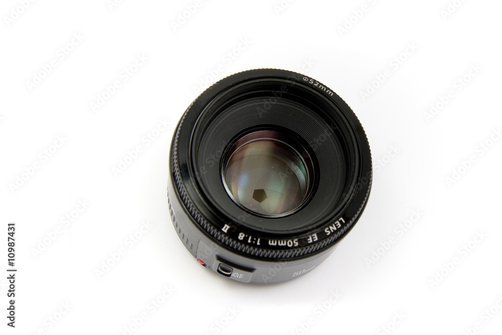 camera zoom lens isolated
