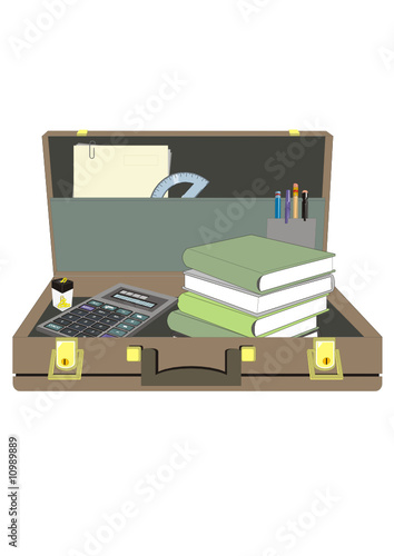 stylish open briefcase - vector illustration