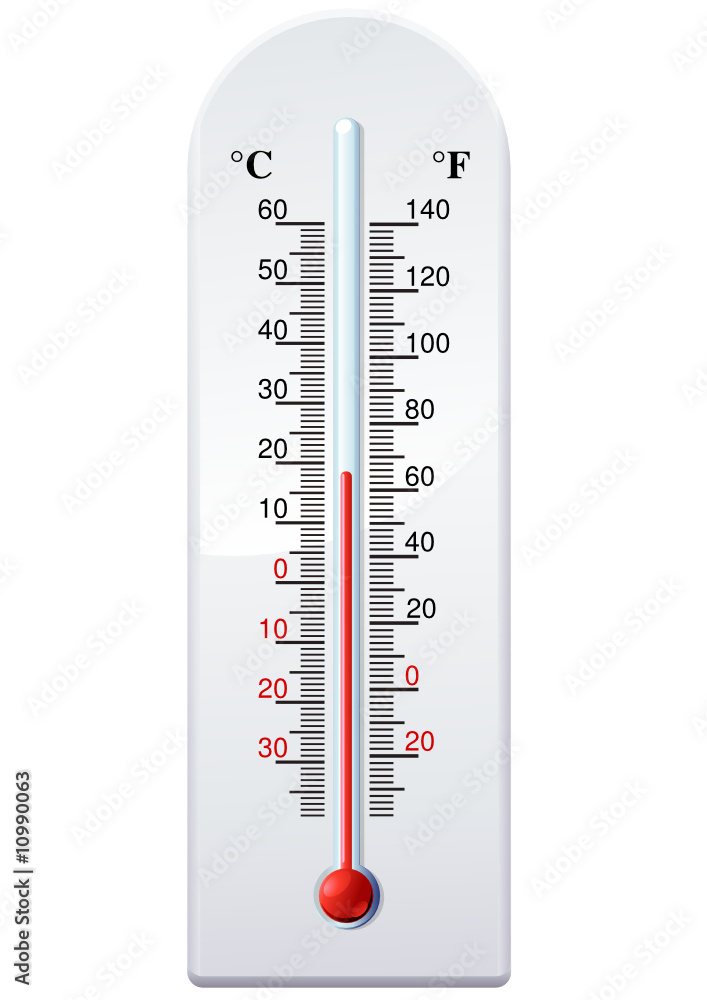 Thermomètre à alcool (détouré) Stock Vector
