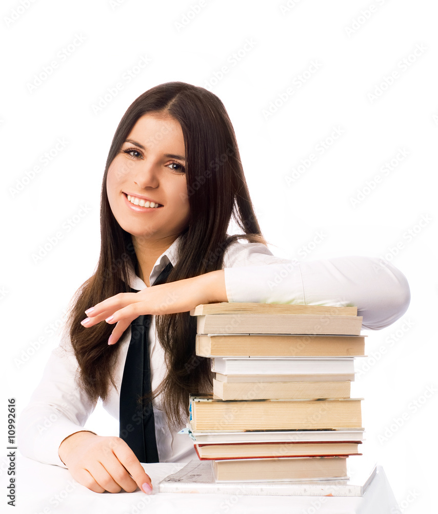 happy student with books happy student with books
