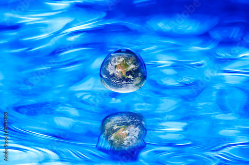 earth globe water drop, earth from http://visibleearth.nasa.gov photo