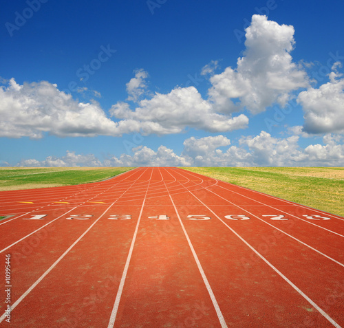 Running Track with Clouds