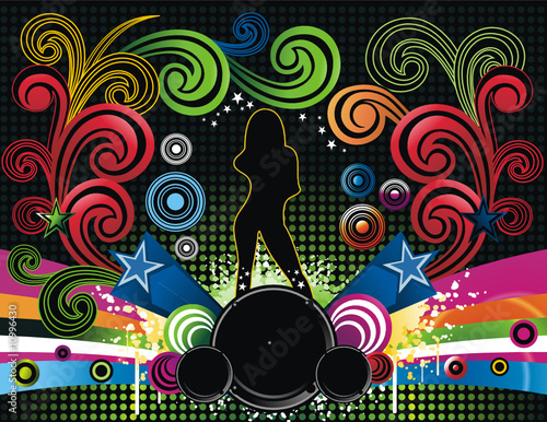 Fantasy shapes and people vector composition