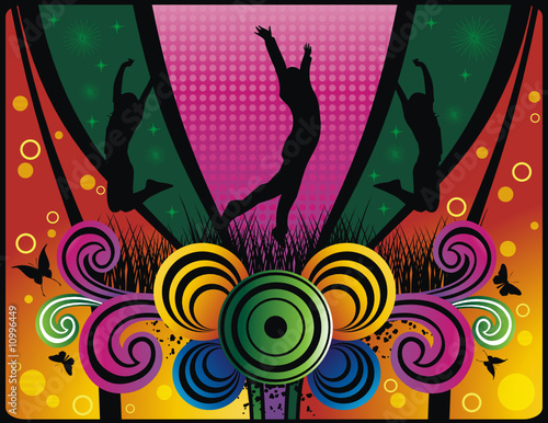 Fantasy shapes and people vector composition