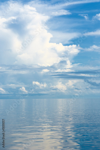 background of ocean and blue cloudy sky