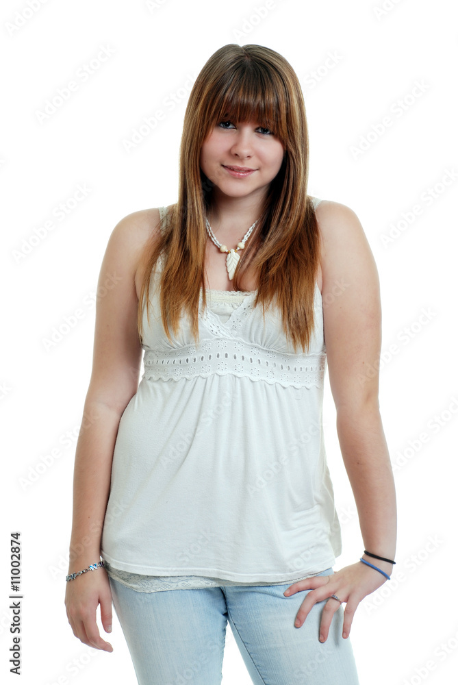 pretty teenager isolated pretty teenager isolated