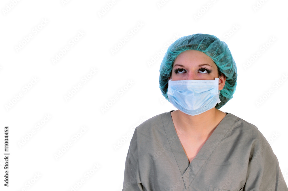 Nurse in hat and mask Nurse in hat and mask