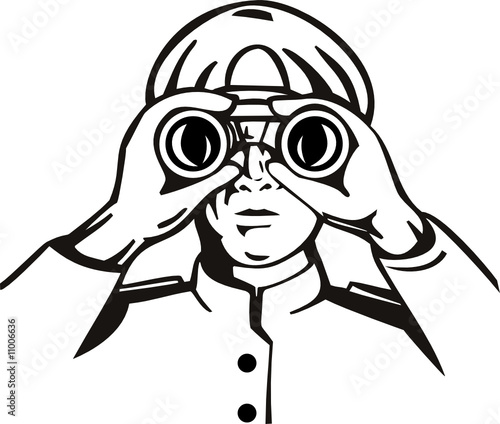Captain with binoculars