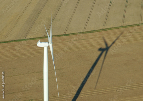 Aerial view of windturbine photo