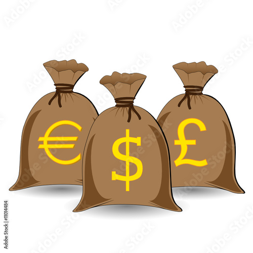 vector of three full money sacks