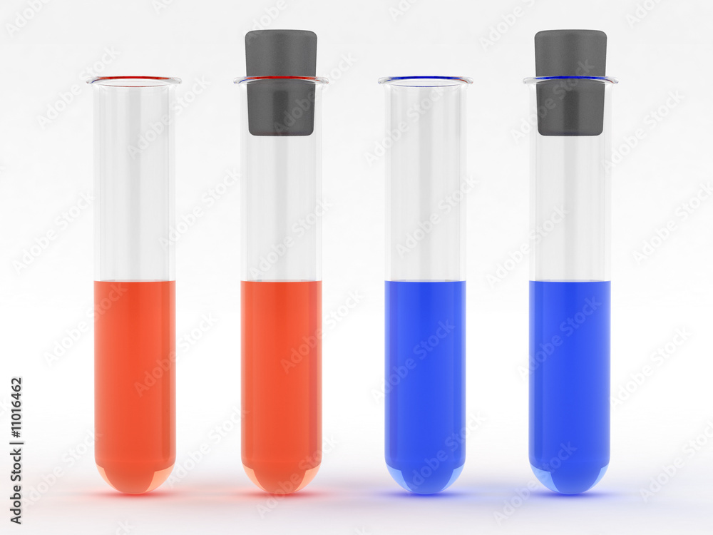 Test-tube with coloured liquid