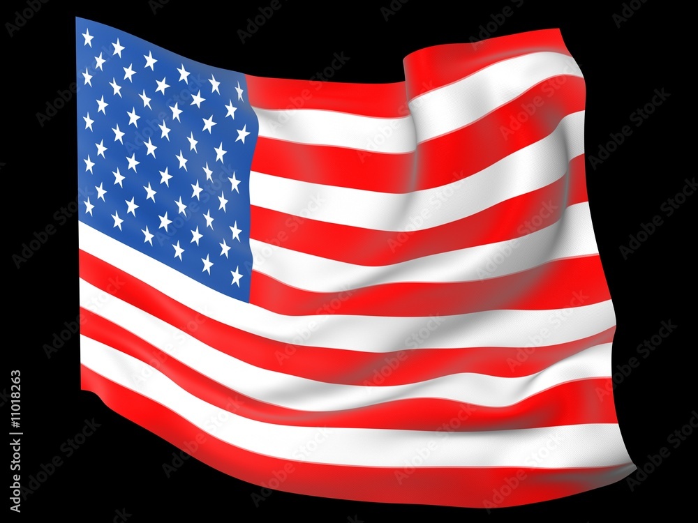 Fototapeta premium American flag with folds and waves