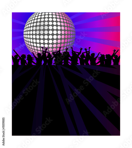 Disco Ball and Dancing People