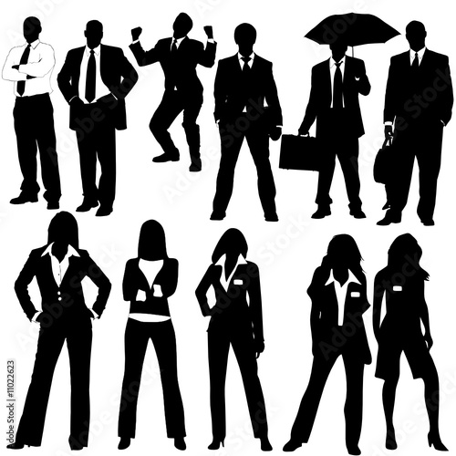 business people silhouettes vector