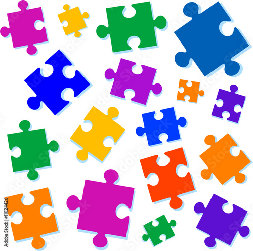 Jigsaw pieces vector illustration