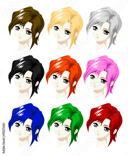 visages de femmes style manga