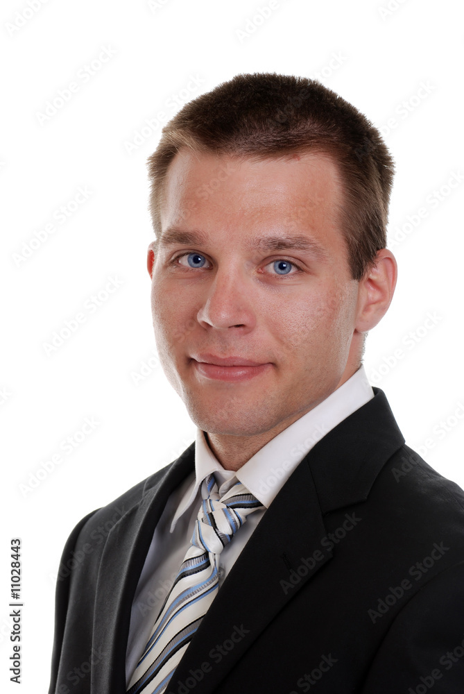 Isolated Portrait of a young business man on a white background