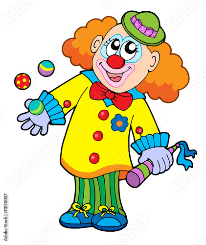 Smiling cartoon clown