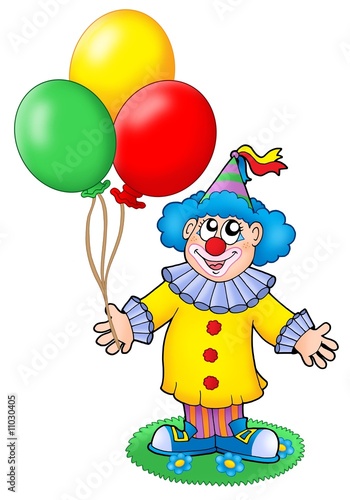 Cute clown with balloons