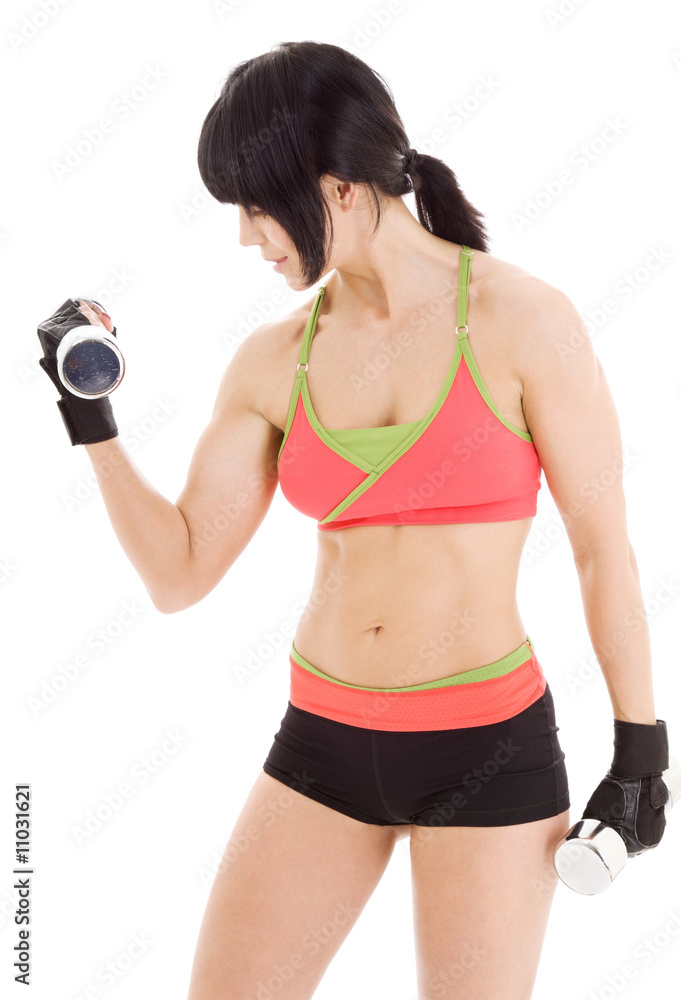 muscular fitness instructor with dumbbells muscular fitness instructor with dumbbells