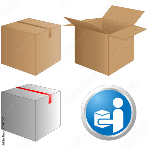 Paket, Post, Paketzusteller-Button