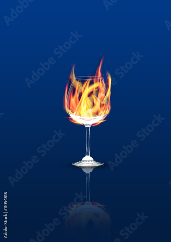 Glass in fire