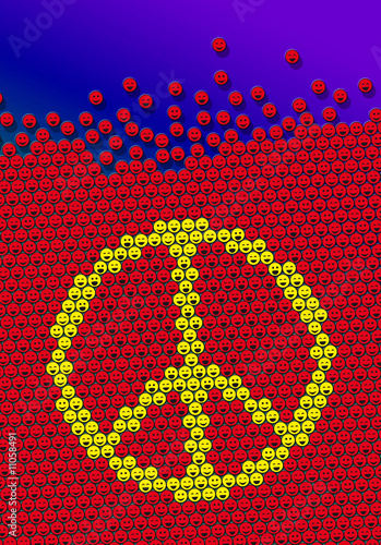 Quadro em tela peace and love