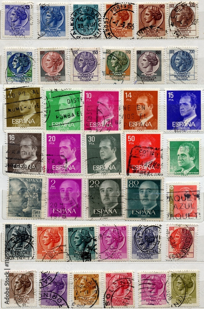 Italian and Spanish old stamps
