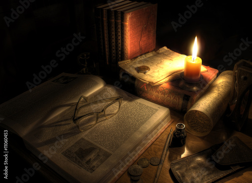 antique desktop still life