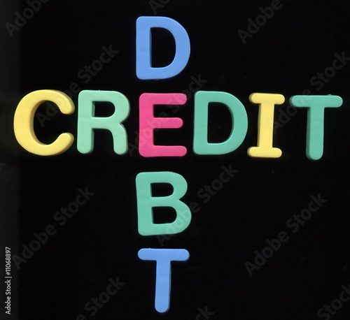 Credit, debt.